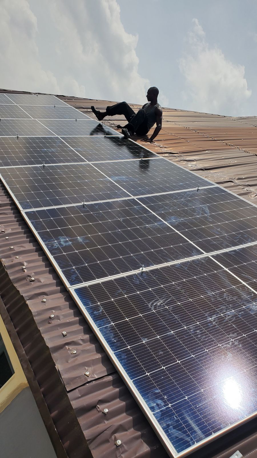 Panel mounting in progress